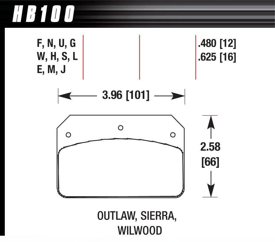 HAWK BRAKE HB100J480 Brake Pads