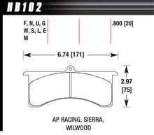 Load image into Gallery viewer, HAWK BRAKE HB102U800 Wilwood GN AP DTC-70
