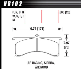 HAWK BRAKE HB102U800 Wilwood GN AP DTC-70