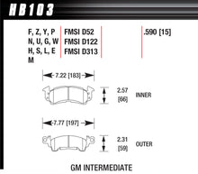 Load image into Gallery viewer, HAWK BRAKE HB103E590 Brake Pad GM D-52 Blue Pad