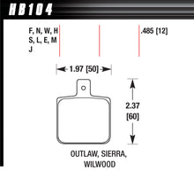 Load image into Gallery viewer, HAWK BRAKE HB104F.485 HAWK Brake DL Single/1000 HPS Brake Pad (Part Number: HB104F.485)