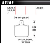 HAWK BRAKE HB104F.485 HAWK Brake DL Single/1000 HPS Brake Pad (Part Number: HB104F.485)