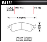 HAWK BRAKE HB111N610 Performance Street Brake Pads (4)