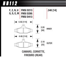 HAWK BRAKE HB112N540 Performance Street Brake Pads (4)