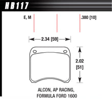 Load image into Gallery viewer, HAWK BRAKE HB117E380 BRAKE PAD AP RACING REAR CALIPER BLUE 9012