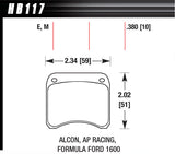 HAWK BRAKE HB117E380 BRAKE PAD AP RACING REAR CALIPER BLUE 9012