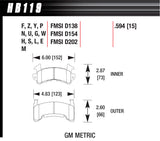 HAWK BRAKE HB119S594 Metric GM HT-10
