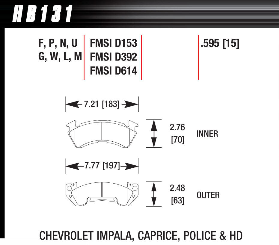 HAWK BRAKE HB131U595 Full Size GM Magnum DTC-70