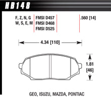 Load image into Gallery viewer, HAWK BRAKE HB148W.560 Hawk Brake HB148W.560 Front Brake Pads for Mazda Miata 1991-1994, DTC-30 Compound Set of 4