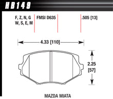 Load image into Gallery viewer, HAWK BRAKE HB149N505 Street Brake Pads Front Miata HP Plus