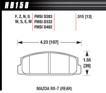Load image into Gallery viewer, HAWK BRAKE HB158F515 Street Brake Pads Rear Mazda RX-7 HPS