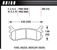 Load image into Gallery viewer, HAWK BRAKE HB159E492 Street Brake Pads Rear Miata Blue