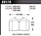 HAWK BRAKE HB170G650 BRAKE PAD MASERATI PORSCHE FERRARI FR & RR