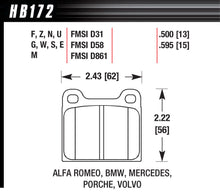 Load image into Gallery viewer, HAWK BRAKE HB172E595 BRAKE PAD 64-00 EUROPEAN FRONT AND REAR