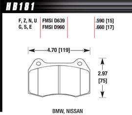 HAWK BRAKE HB181F660 Brake Pads BMW