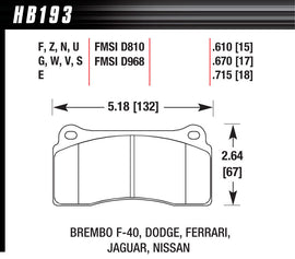 HAWK BRAKE HB193F670 Street Brake Pads Front Viper HPS