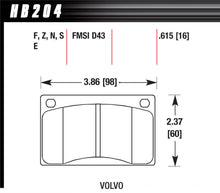 Load image into Gallery viewer, HAWK BRAKE HB204N615 Brake Pads Volvo Front HP Plus