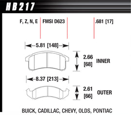 HAWK BRAKE HB217F681 Performance Street Brake Pads (4)
