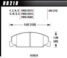 Load image into Gallery viewer, HAWK BRAKE HB218E583 Brake Pad Front Honda Blue Compound
