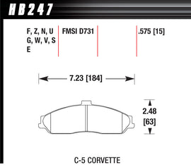 HAWK BRAKE HB247N575 Performance Street Brake Pads (4)