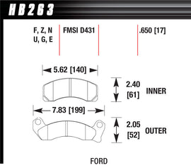 HAWK BRAKE HB263F650 Performance Street Brake Pads (4)