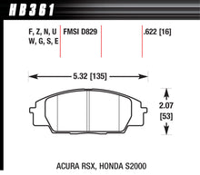 Load image into Gallery viewer, HAWK BRAKE HB361N622 Street Brake Pads Front RSX / S2000 HP Plus