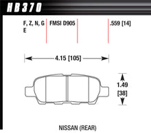 Load image into Gallery viewer, HAWK BRAKE HB370N559 Brake Pad HP Plus Nissan Rear