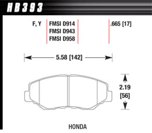 Load image into Gallery viewer, HAWK BRAKE HB393F.665 Hawk Brake HPS Front Brake Pads for Honda Civic 2002-2021, Part HB393F.665
