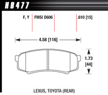 Load image into Gallery viewer, HAWK BRAKE HB477F.610 Hawk Brake Performance Street HPS Rear Brake Pads for Toyota Midsize SUVs – Part HB477F.610
