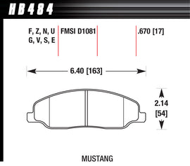 HAWK BRAKE HB484F670 Performance Street Brake Pads (4)
