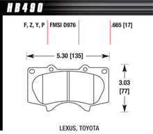 Load image into Gallery viewer, HAWK BRAKE HB490Y.665 Hawk Brake LTS Performance Street Brake Pads Set for Toyota Midsize Trucks and SUVs, Part HB490Y.665