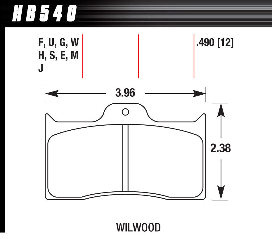 HAWK BRAKE HB540G490 BRAKE PAD DYNALITE FRONT AND REAR DTC-60