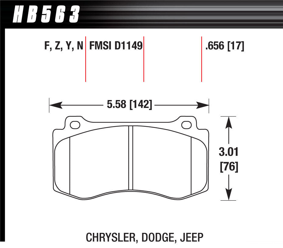 HAWK BRAKE HB563F656 Performance Street Brake Pads (4)