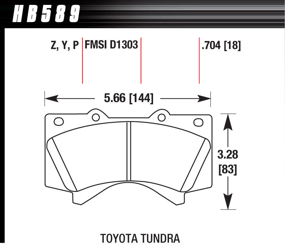 HAWK BRAKE HB589Y.704 Hawk Brake Performance Street LTS Brake Pads for Toyota Sequoia 2007-2022 – Front and Rear Set