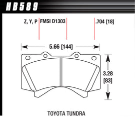 HAWK BRAKE HB589Y.704 Hawk Brake Performance Street LTS Brake Pads for Toyota Sequoia 2007-2022 – Front and Rear Set