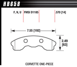 HAWK BRAKE HB658F570 Performance Street Brake Pads (4)