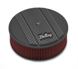 HOLLEY 120-157 14x4 Die Cast Finned Alm Air Cleaner  Black