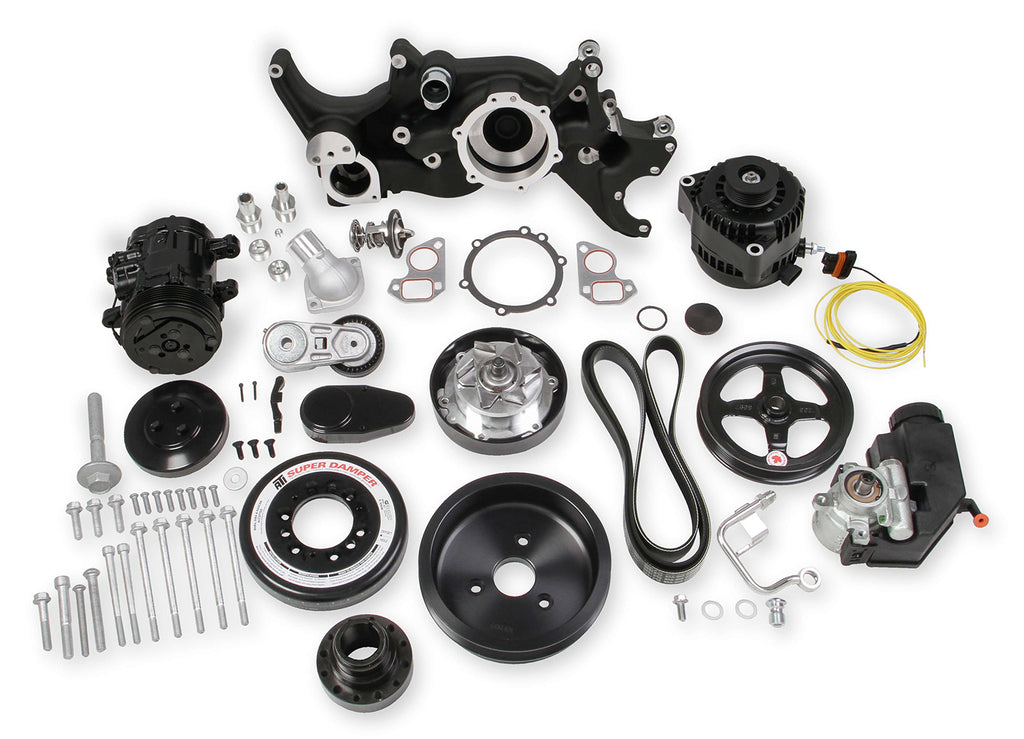 HOLLEY 20-180BK GM LS Mid Mount Complete Accessory Kit - Black
