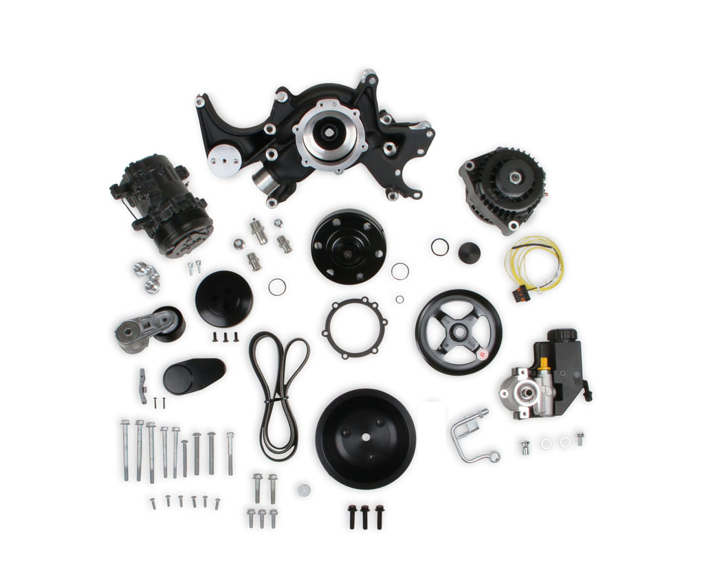 HOLLEY 20-240BK Mid-Mount Acc. Drive Sys SBC - Black Finish