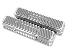 HOLLEY 241-107 SBC Valve Covers Finned Vintage Series Polished