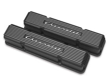 Load image into Gallery viewer, HOLLEY 241-108 SBC Valve Covers Finned Vintage Series Black