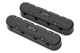 HOLLEY 241-172 2-Piece Cast Alm GM LS Valve Cover Set - Black