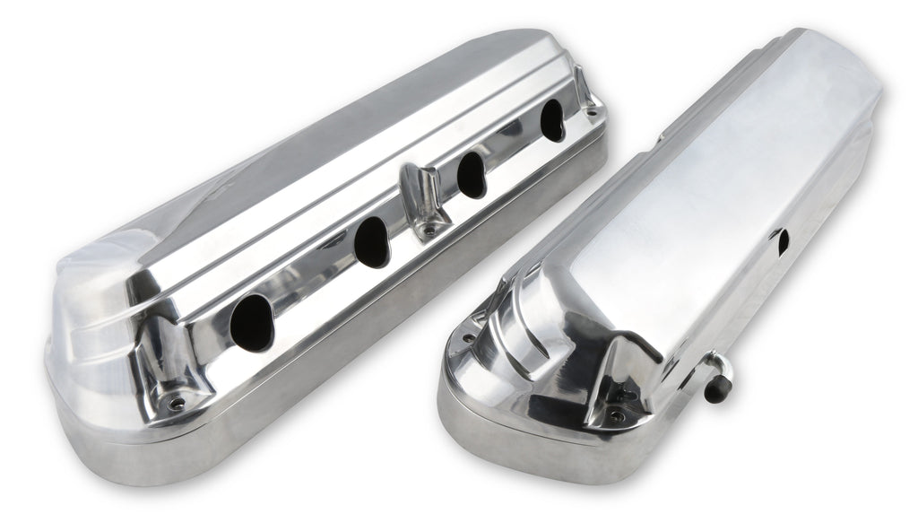 HOLLEY 241-186 2-Piece Alm Valve Cover Set GM LS Pol. Finish