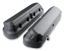 HOLLEY 241-187 2-Piece Alm Valve Cover Set GM LS Black Finish