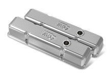Load image into Gallery viewer, HOLLEY 241-241 Holley SBC Die Cast Aluminum Valve Cover Set - Vintage Series Tall Finned Design with Breather Hole and Baffled Construction