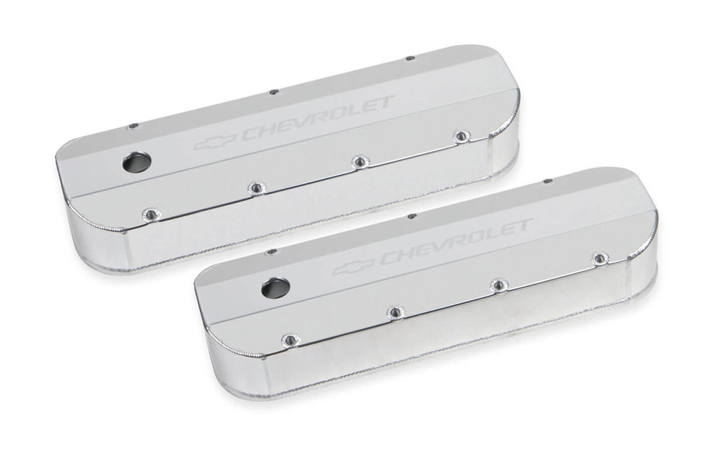 HOLLEY 241-278 BBC Billet Rail Fab. Alm Valve Covers w/.125 Hole