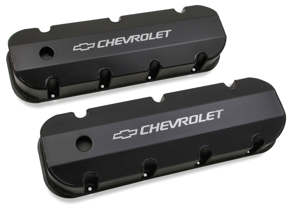 HOLLEY 241-281 BBC Billet Rail Fab. Alm Valve Covers w/.125 Hole