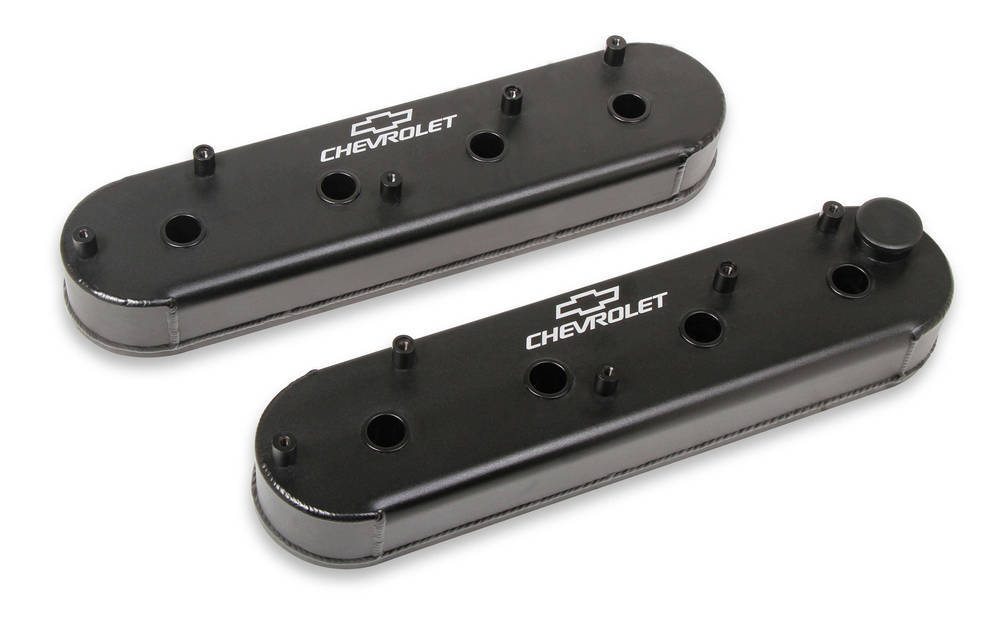HOLLEY 241-294 LS Billet Rail Fab. Alm Valve Covers  w/Oil Cap
