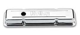 HOLLEY 241-80 SBC Chrome Valve Covers w/Holley Logo - Short