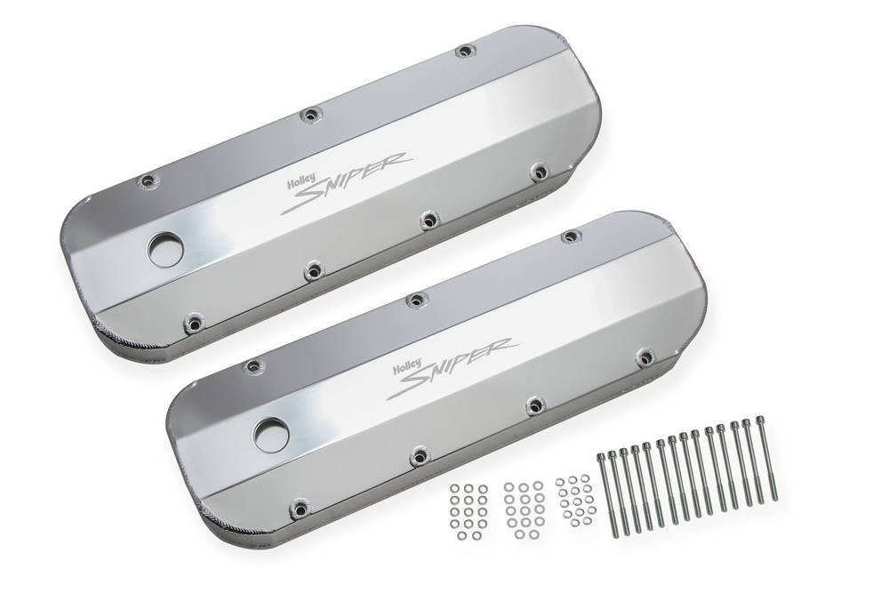 HOLLEY 890002 Sniper Fabricated Valve Covers  BBC Tall